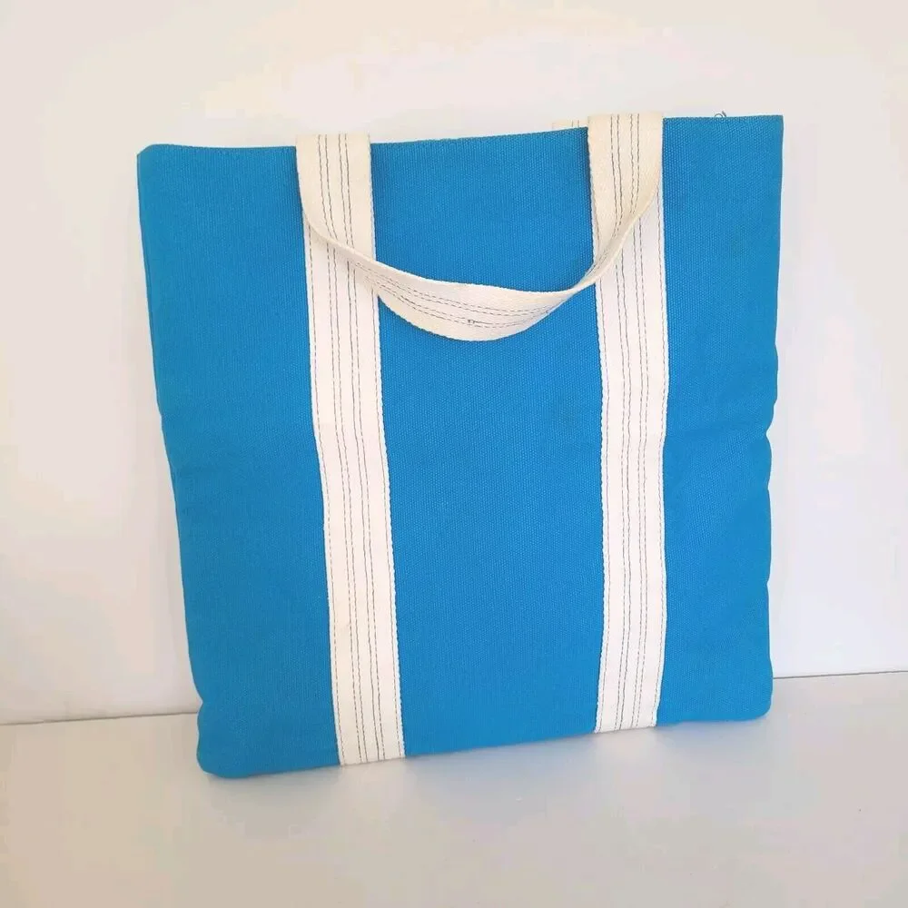 Michael‎ Kors Island Capri Tote Bag Blue White Large Shopper Canvas Cotton